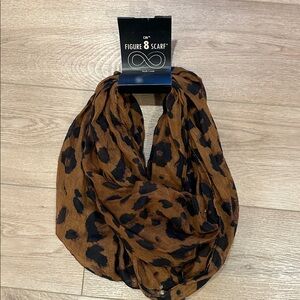 Brown and Black Leopard Print Infinity Scarf